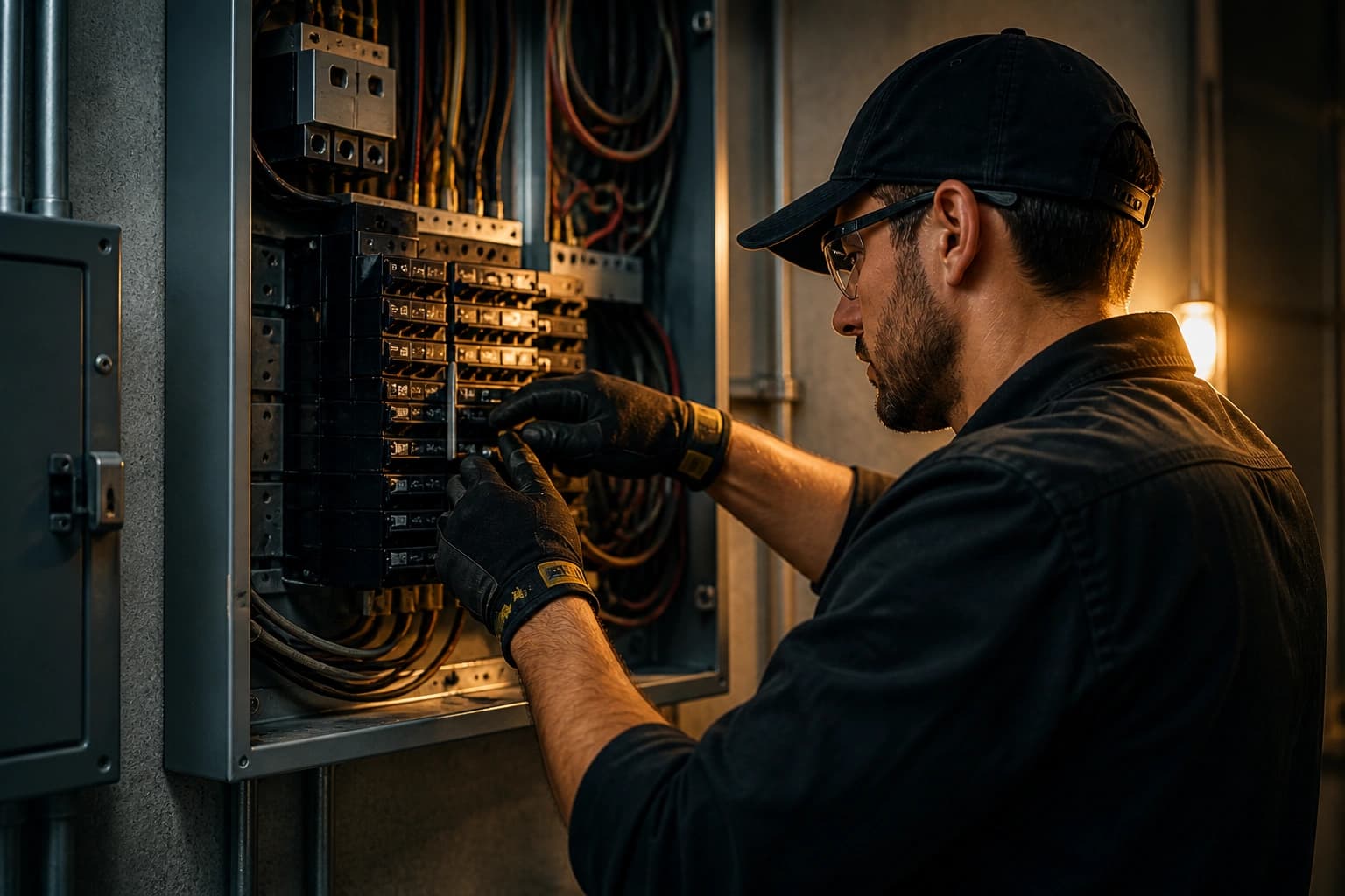 Licensed electrician providing residential electrical service